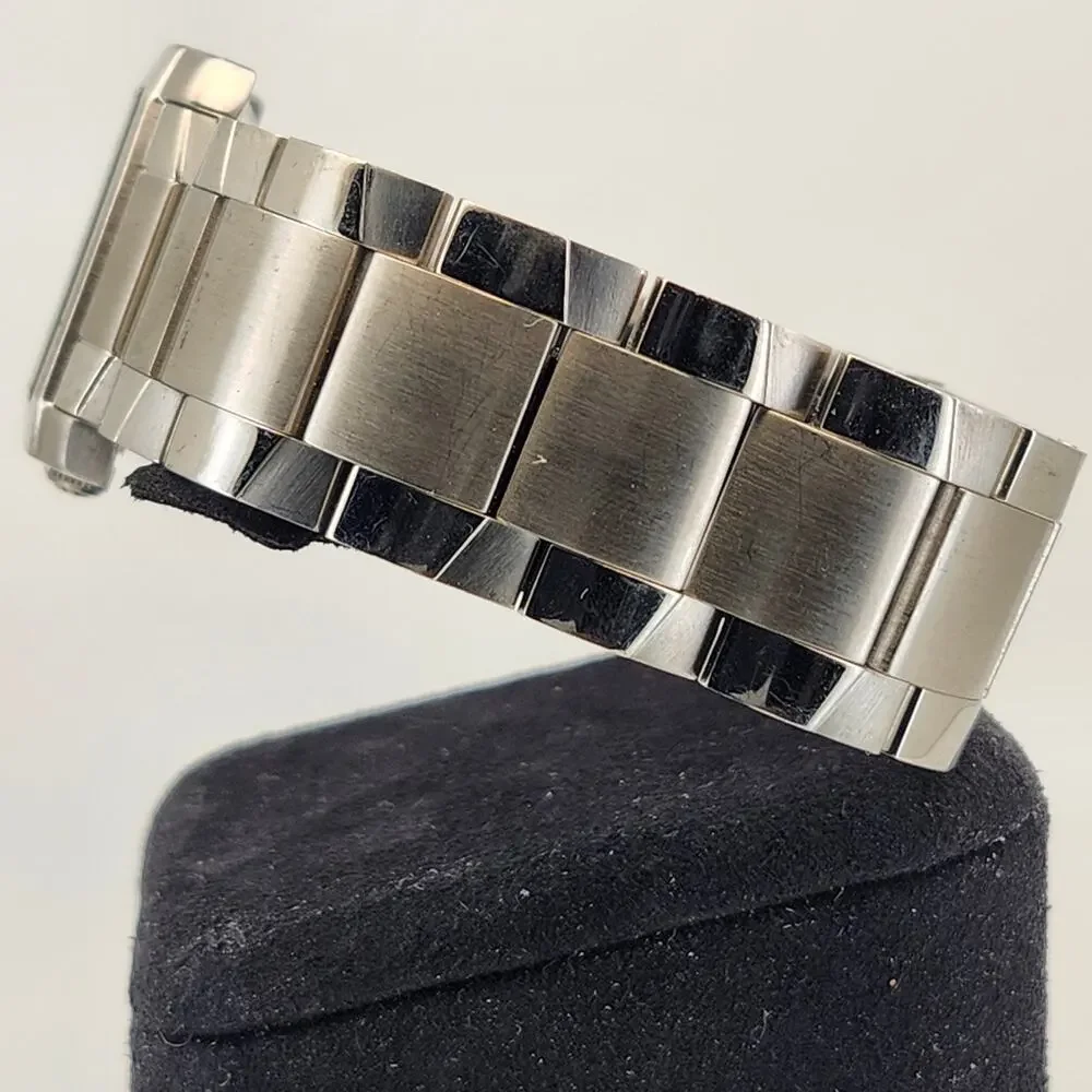 Bulova Rectangular Silver-Tone White Dial Roman Numeral Quartz Watch